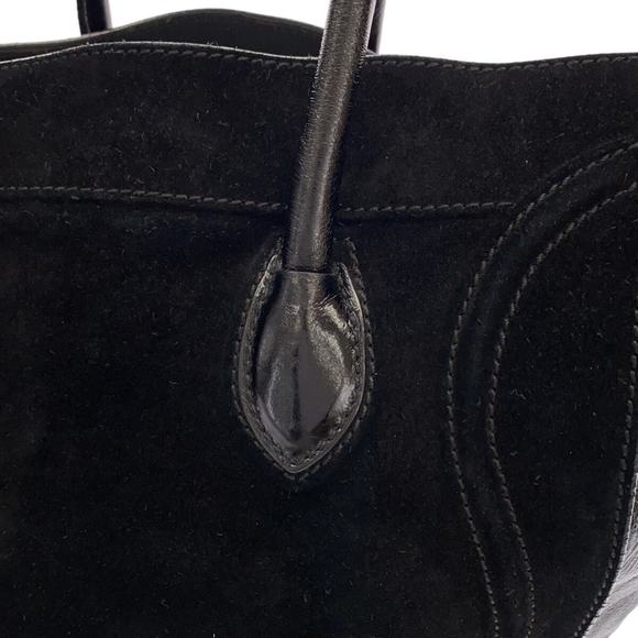 Celine Luggage Small Square Phantom Suede Leather Tote Bag Black - Picture 9 of 13